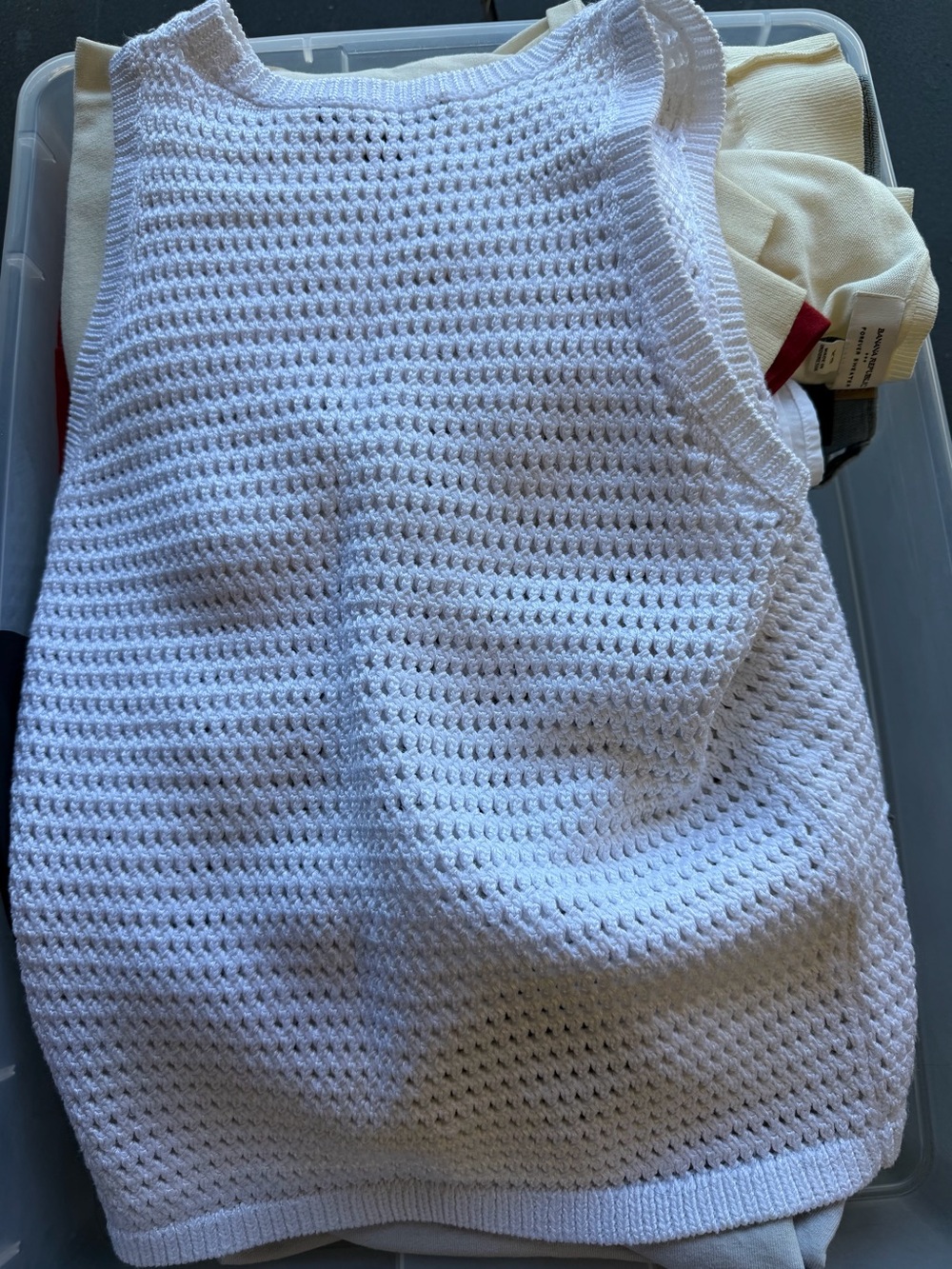 Ann Taylor White Crochet Tank